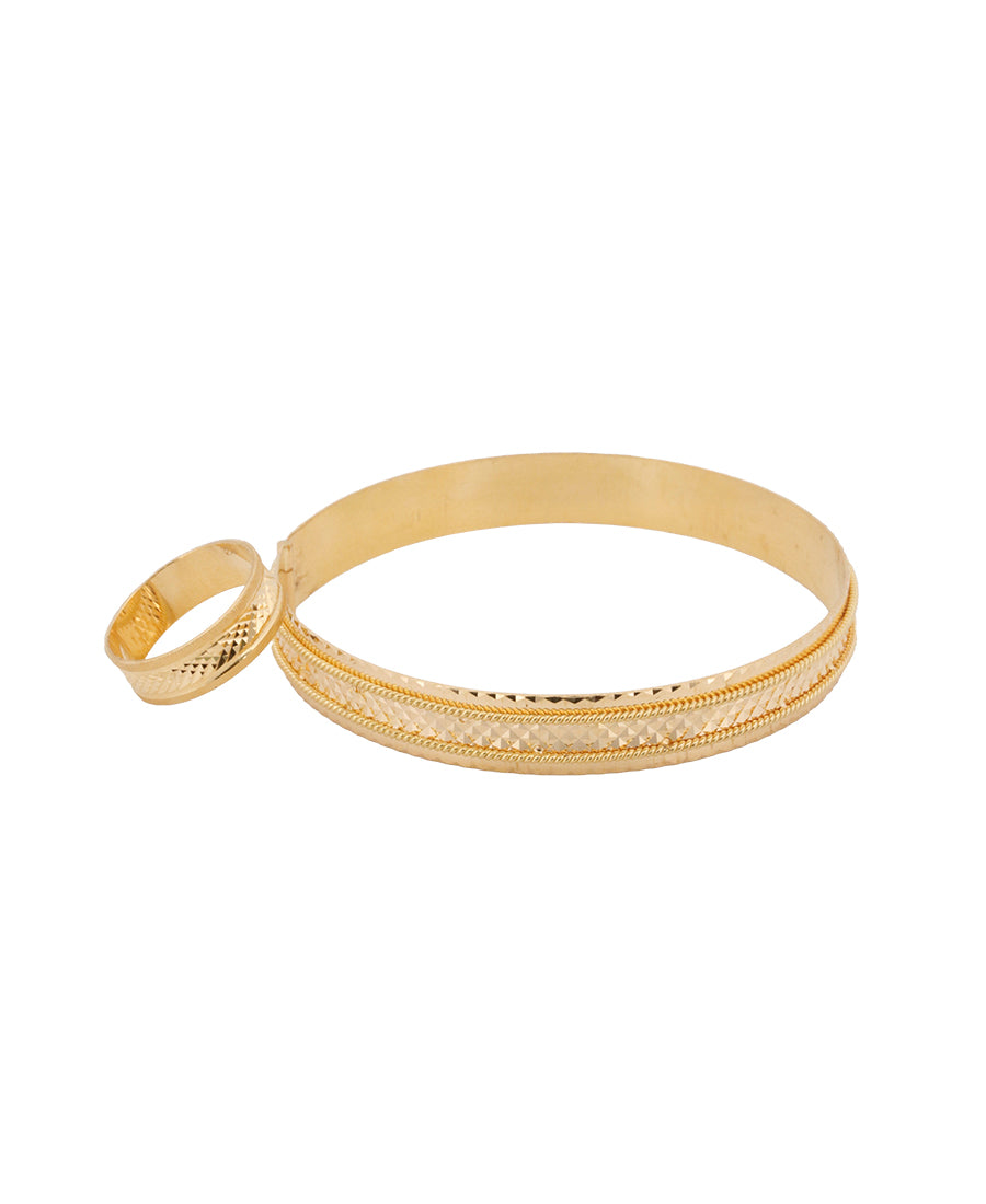 Bigeasy Jewellers 22K Gold Bangle & Ring Set – 16.74g, Size 2.2
